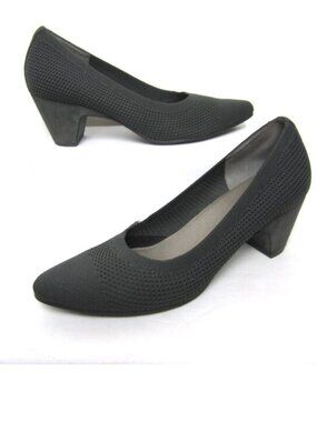 Eileen Fisher Graphite Gray Size 10 Women's Kiss Stretch Knit Pump Suede Leather
